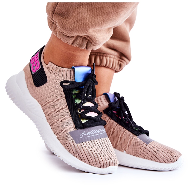 Damen Sportschuhe Slip-On Sneakers Beige Klayra