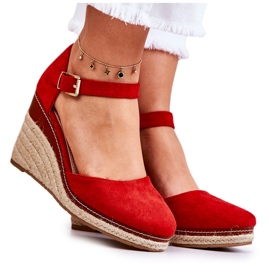 PS1 Damen-Espadrilles auf roten Tamarill-Wedges