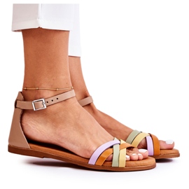 Modische Damen Sandalen Maciejka L4953-04 Multicolor beige braun mehrfarbig