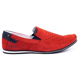 KOMODO Herrenschuhe Mokassins 876 Sommer rot