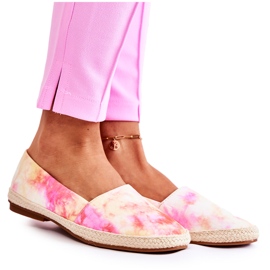 Damen-Espadrilles zum Hineinschlüpfen Rosa-Gelb mehrfarbig