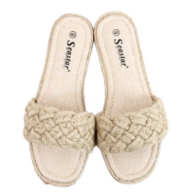 Erika Beige Damen-Stringhausschuhe