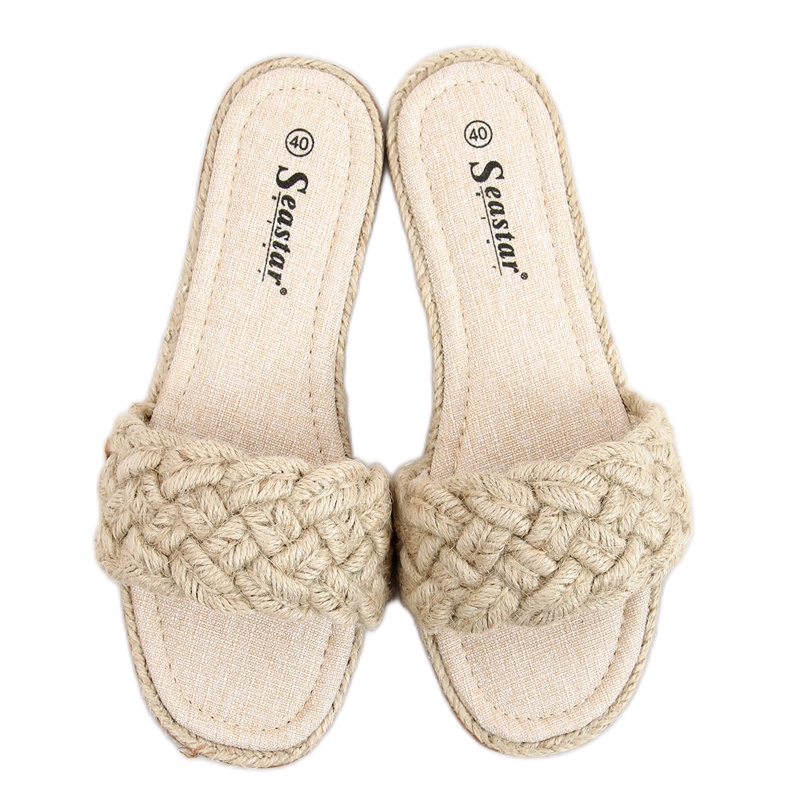 Erika Beige Damen-Stringhausschuhe