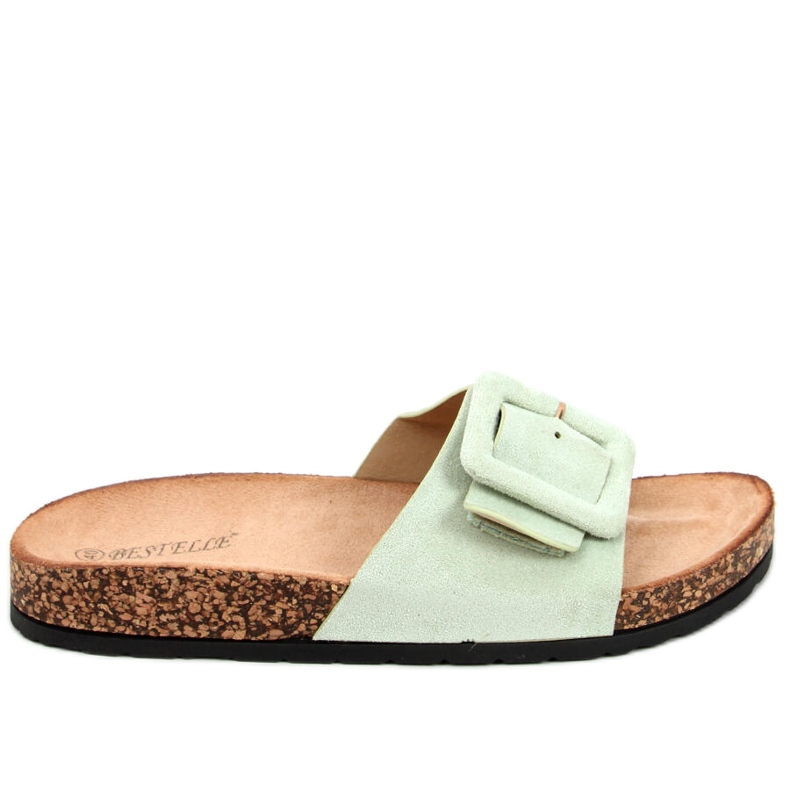 Priya LT.GREEN Hausschuhe mit Korksohle grün