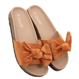 Kiara Camel Hausschuhe aus Kork braun