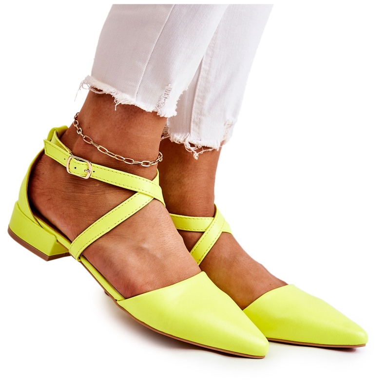 WS1 Lederpumps auf niedrigen Absätzen Gelb Giovanna mehrfarbig