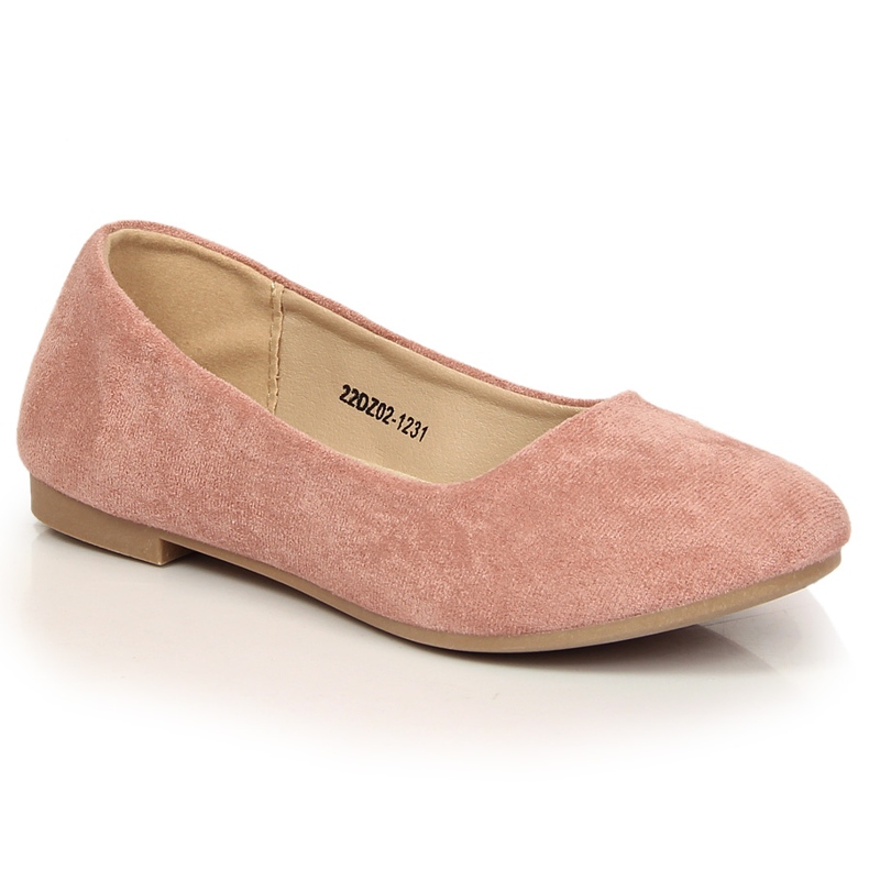 Öko-Ballerinas für Mädchen aus Veloursleder in Rosa eVento