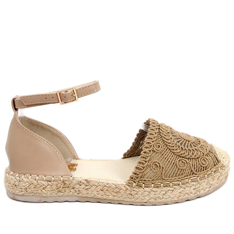 Jasmine Khaki durchbrochene Espadrilles beige