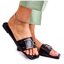 PG2 Klassische Lederhausschuhe für Damen mit schwarzer Shilla-Verzierung