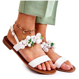 WS1 Modische Sandalen mit weißen Hally-Perlen