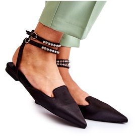 WS1 Schwarze Amisha Damensandalen mit Spitzzehe