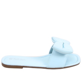 Mili Blaue Hausschuhe mit Schleife