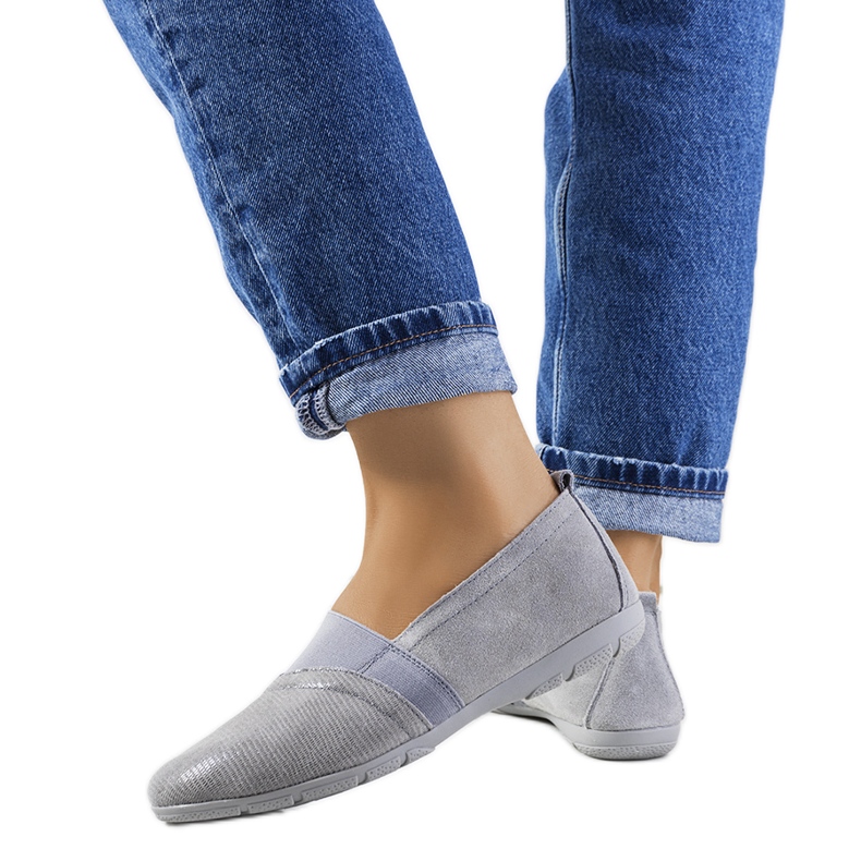 Graue Lederturnschuhe von Boirs