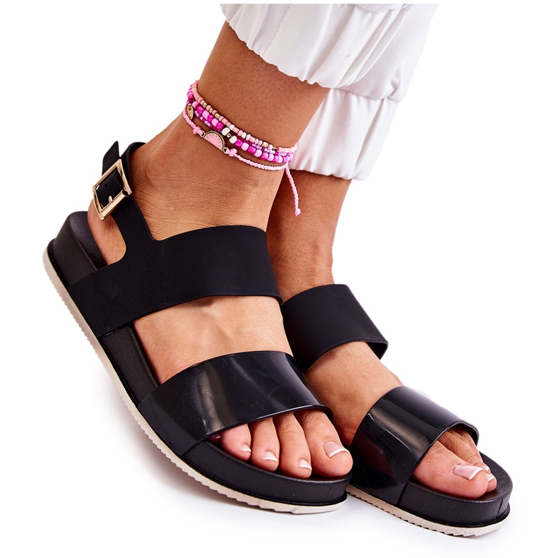 PG1 Gummisandalen auf der schwarzen Kathia-Plattform