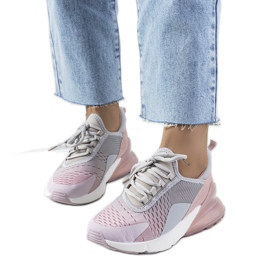 Graue Sport-Sneaker von Glaner rosa