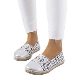 Weiße Moorsele-Espadrilles silber-