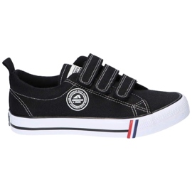 Schwarze Turnschuhe mit Klettverschluss American Club LH59 / 22
