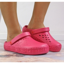 Rosa Damenhausschuhe kroks rosa Big Star II275007