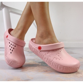 Rosa Damenhausschuhe kroks rosa Big Star II275008