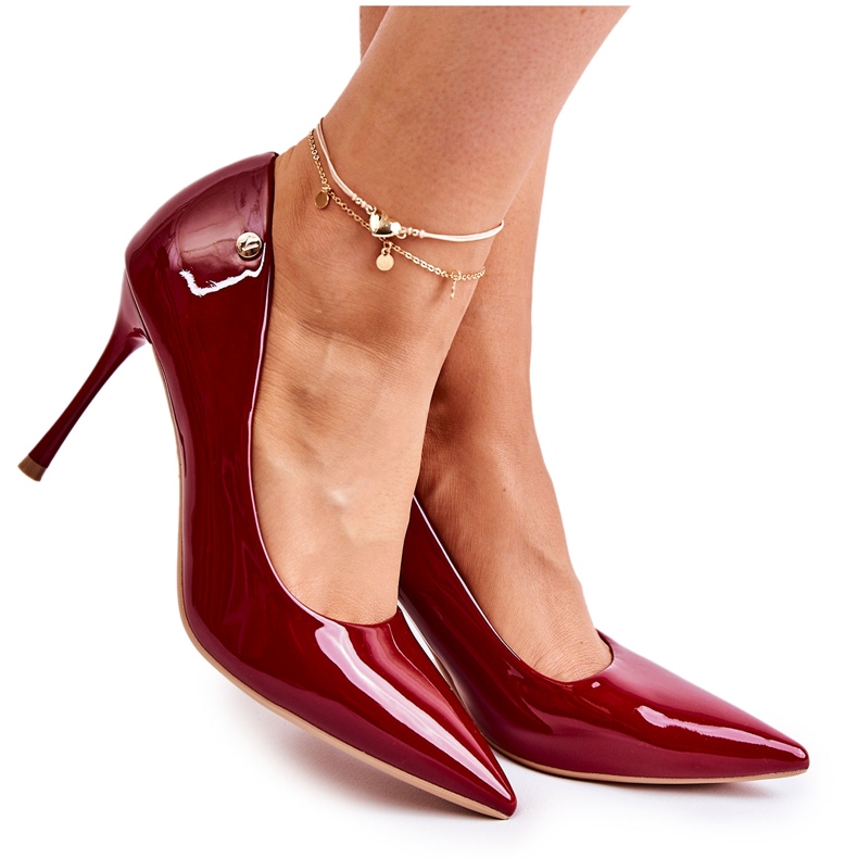 Vinceza Klassische rote Lerisa lackierte Stilettos