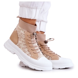 FW1 Modischer Sneaker High Sock Beige Collin