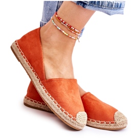 PG1 Klassische Damen-Espadrilles aus orangefarbenem Wildleder Clarice