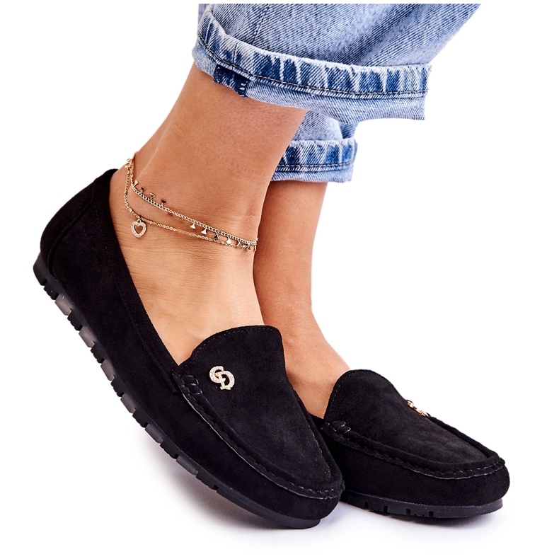 PS1 Schwarze Wildlederloafer für Damen Colena