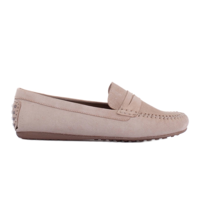Marco Shoes Klassische Loafer aus weichem Veloursleder beige