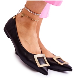 WS1 Ballerinas mit Ornament in Schwarz und Gold Simone Spitz