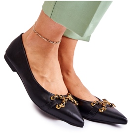 WS1 Ballerinas für Damen im Spitz mit schwarzem Carlos-Ornament