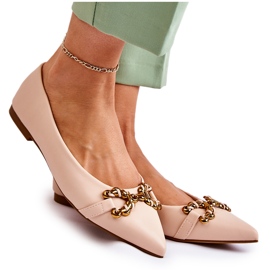 WS1 Ballerinas für Damen in Spitz mit beigem Carlos-Ornament