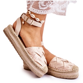 WS1 Damen-Espadrilles-Sandalen auf der beigefarbenen Susane-Plattform