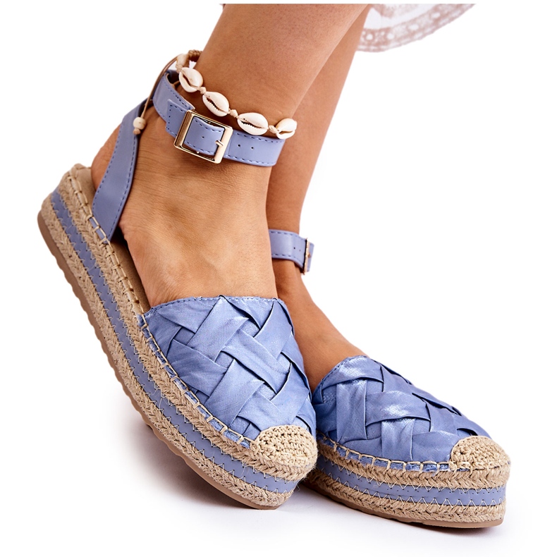 WS1 Damen-Espadrilles-Sandalen auf der blauen Susane-Plattform