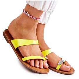 Gelb lackierte Flip-Flops für Damen Jimena