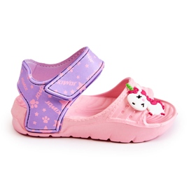 WJ1 Leichte Kindersandalen mit Verzierungen in Rosa und Lila