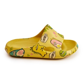 WJ1 Leichte Kinderhausschuhe Dinosaurier Gelb Astro