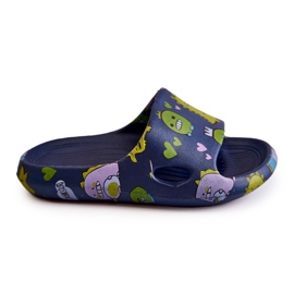 WJ1 Leichte Kinderhausschuhe Dinosaurier Astro Marineblau navy blau