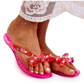 Damen-Gummi-Flip-Flops Rosa Monise