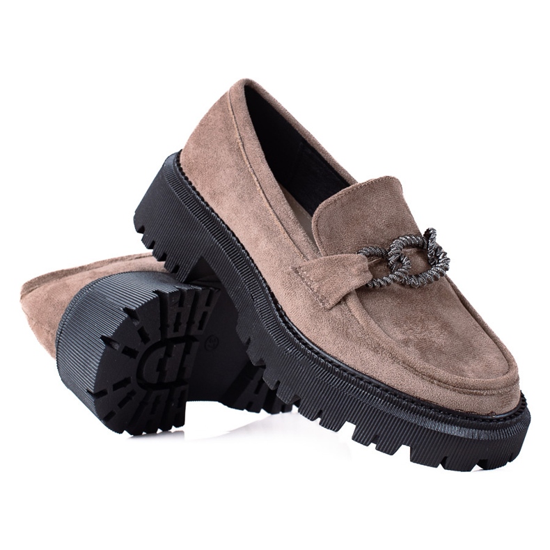 SHELOVET Loafer auf der Plattform braun