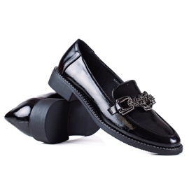 SHELOVET Damen-Slipper aus Lackleder schwarz