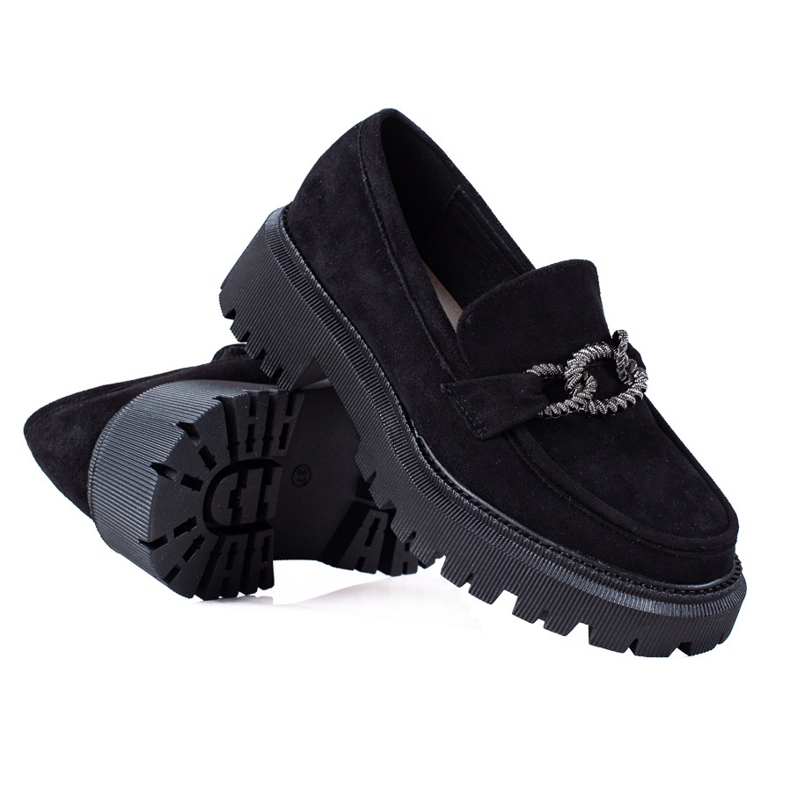 SHELOVET Loafer auf der Plattform schwarz