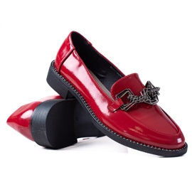 SHELOVET Damen-Slipper aus Lackleder rot