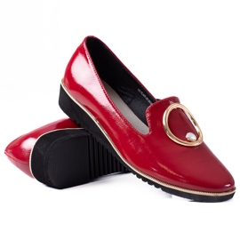 SHELOVET Damen-Slipper aus Lackleder rot