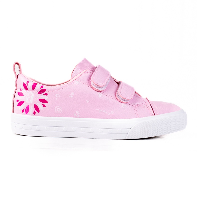 Kindersneaker Shelovet mit Klettverschluss aus ökologischem Leder rosa