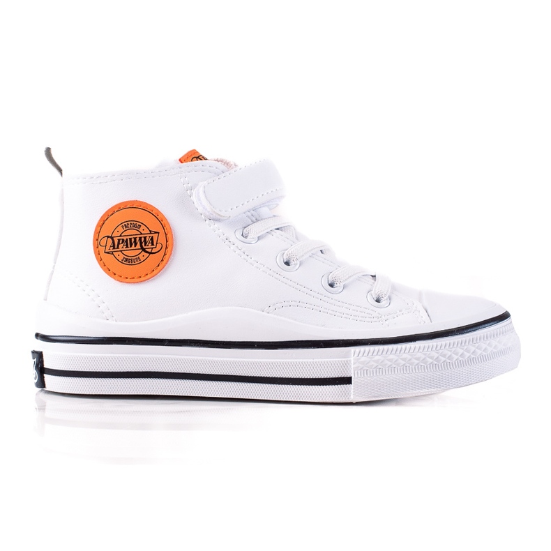 Shelovet hohe Kinder-Sneaker aus ökologischem Leder in Weiß