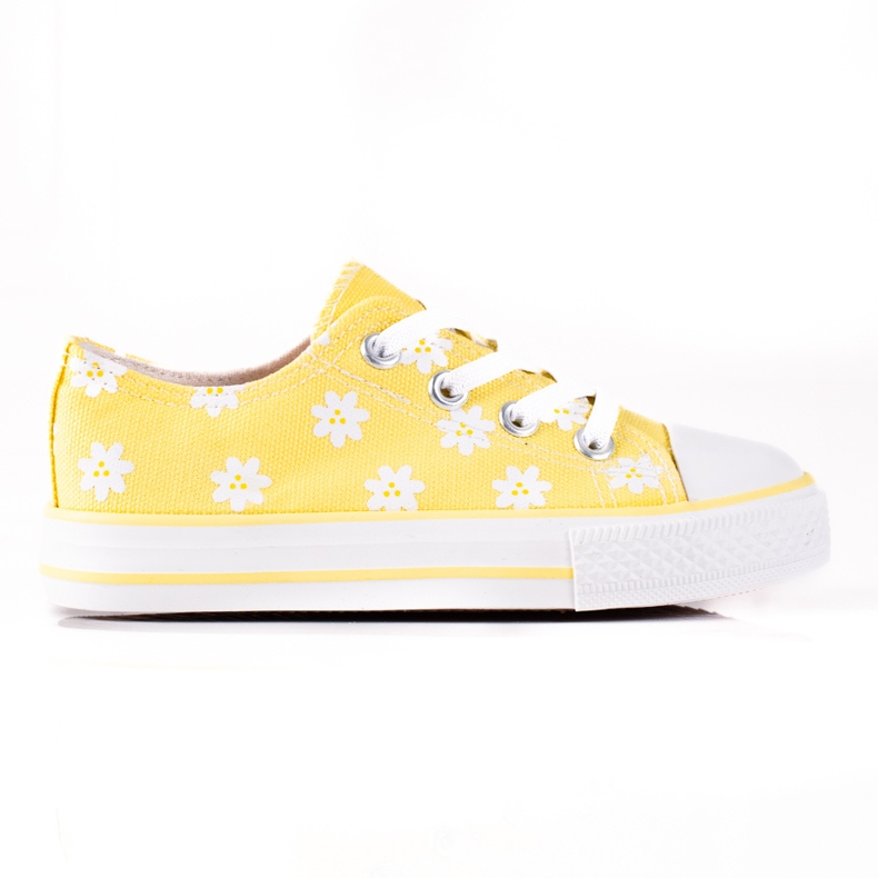 Vico Kindersneaker mit gelben Blumen weiß