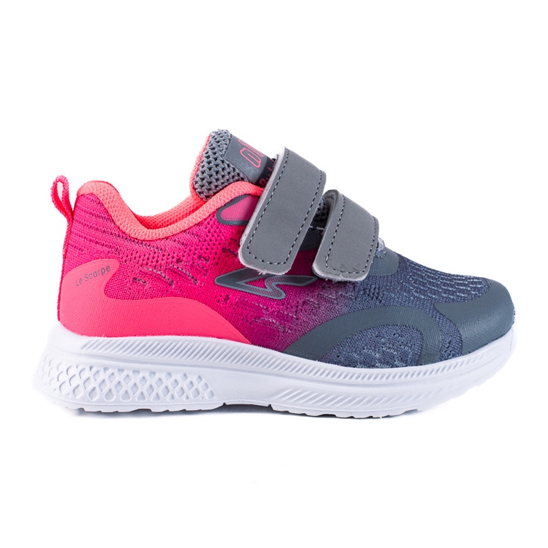 Shelovet Kindersportschuh mit Klettverschluss rosa und grau