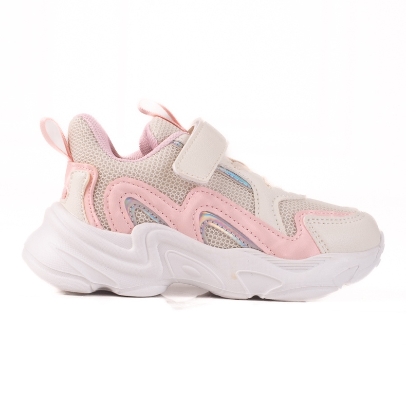 Shelovet Kinder Sneaker mit Klettverschluss beige rosa