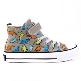Hohe Turnschuhe für Jungen Shelovet graue Dinosaurier
