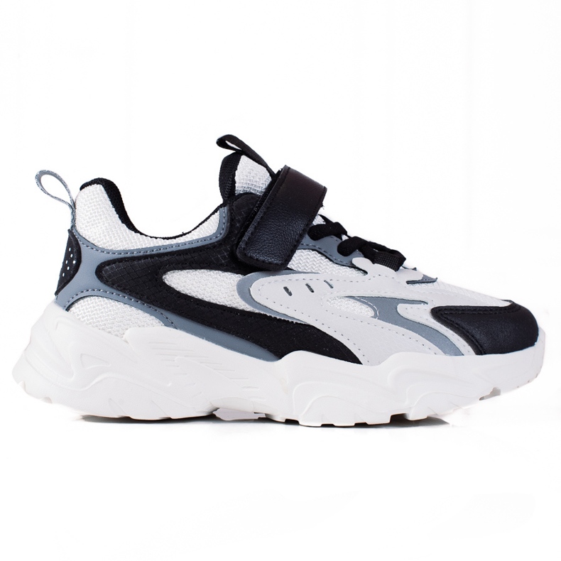 Shelovet Kindersneaker auf dicker Sohle in Schwarz und Weiß grau